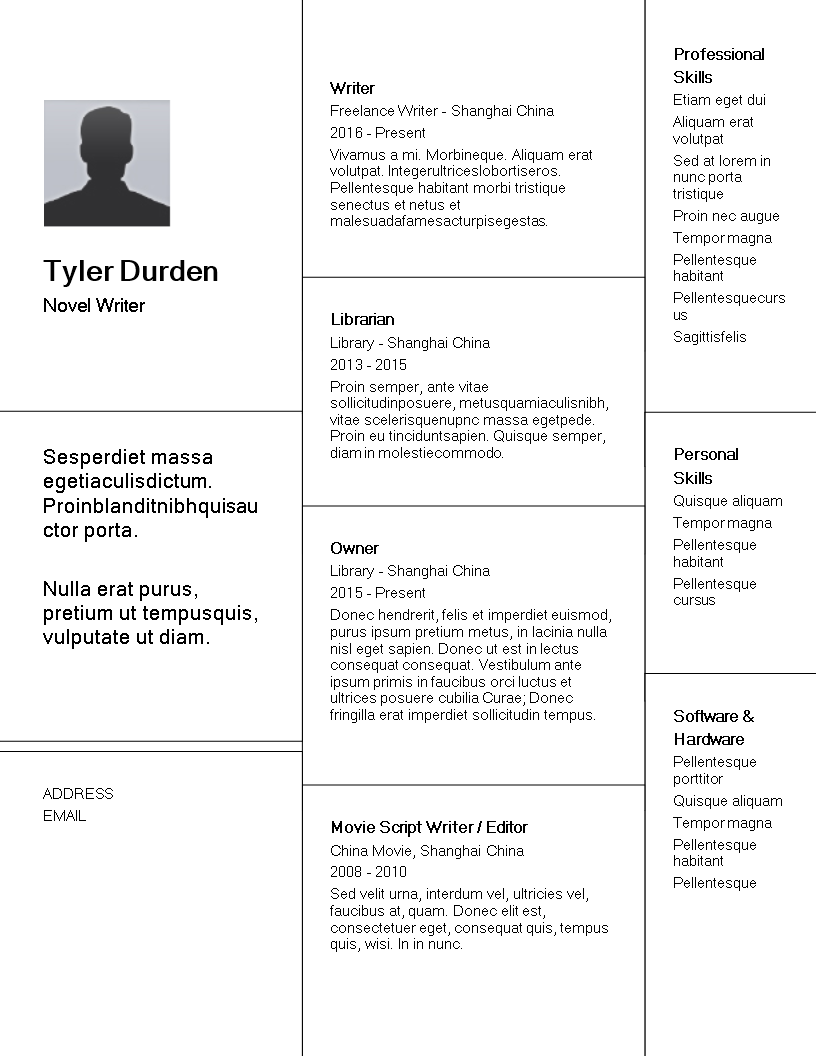 creative resume writer template