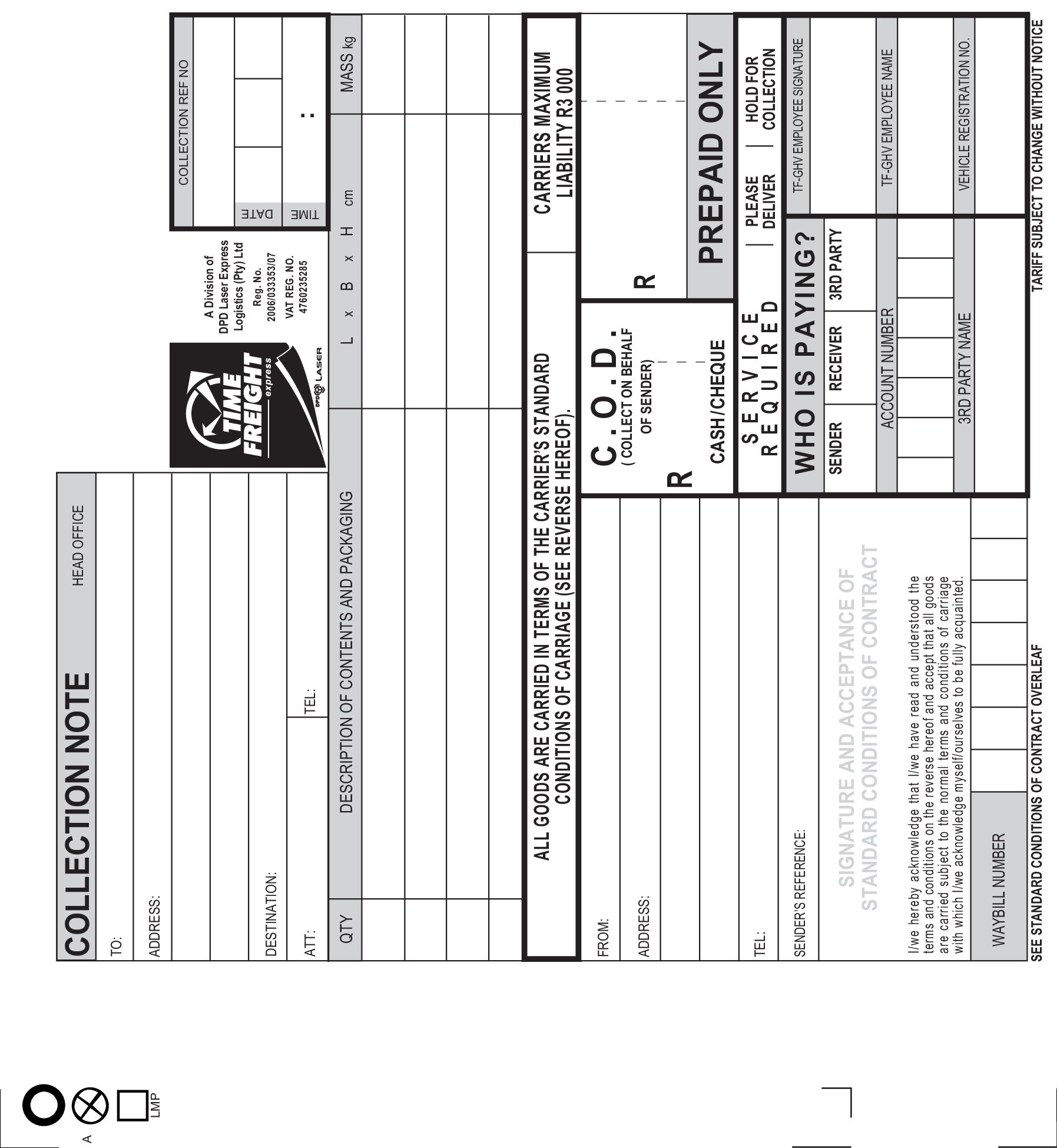 goods collection template