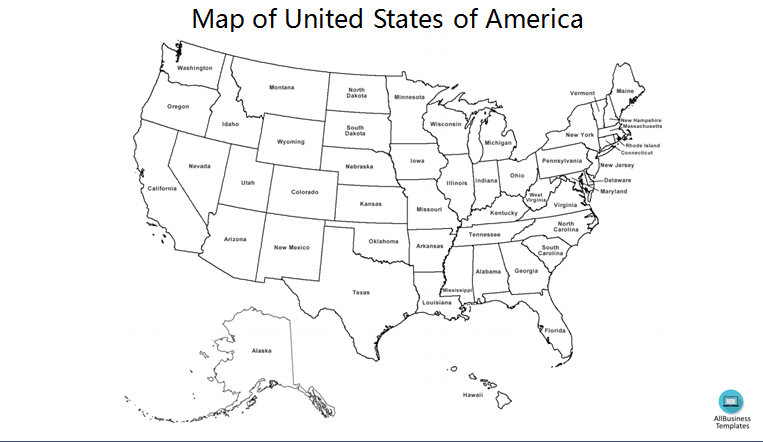 Map of United States of America Outline main image