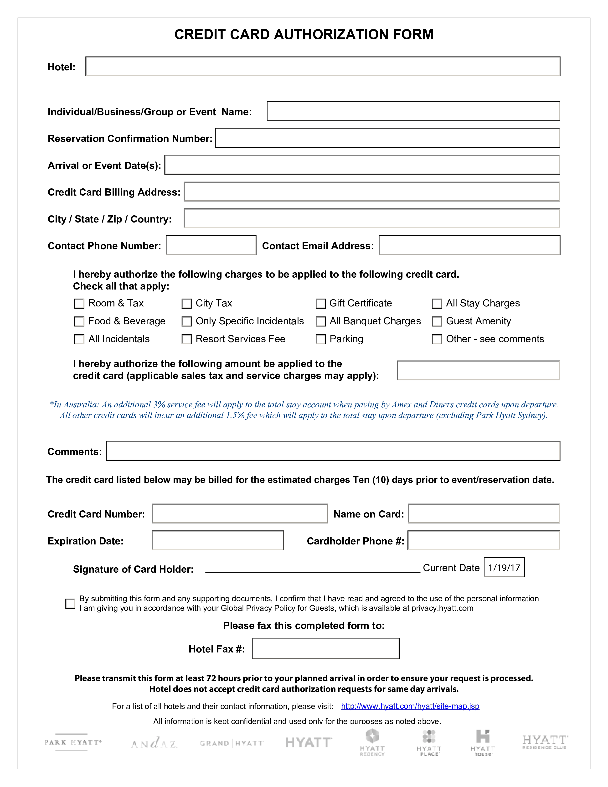 Authorization Credit Card Form  Templates at allbusinesstemplates For Credit Card Payment Form Template Pdf