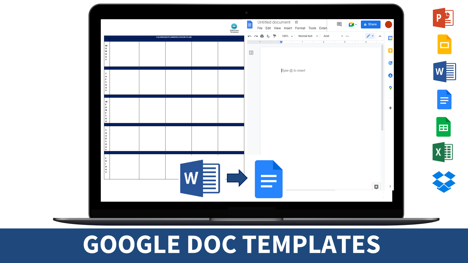 lesson plan google docs voorbeeld afbeelding 