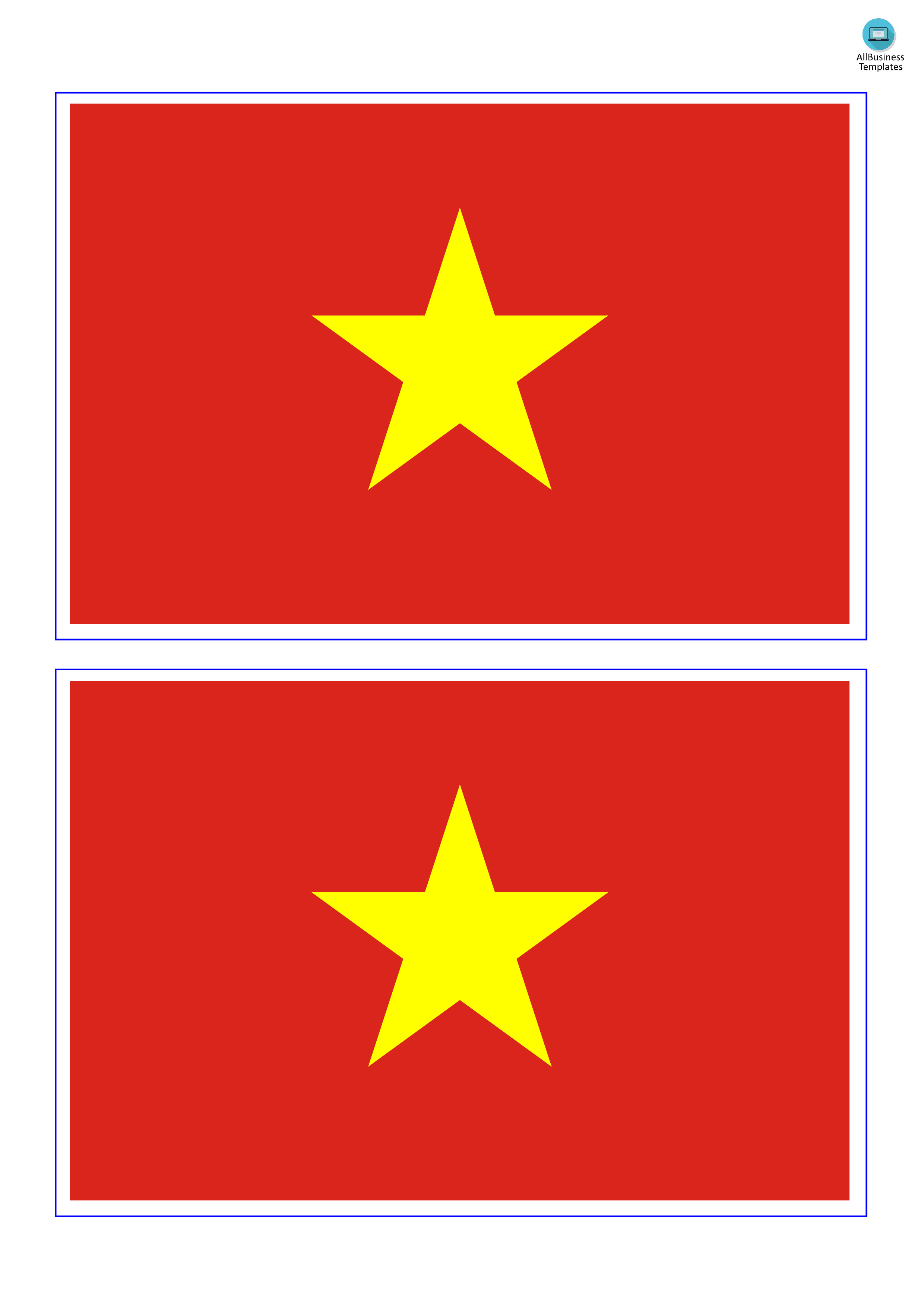 Vietnam Flag Printable