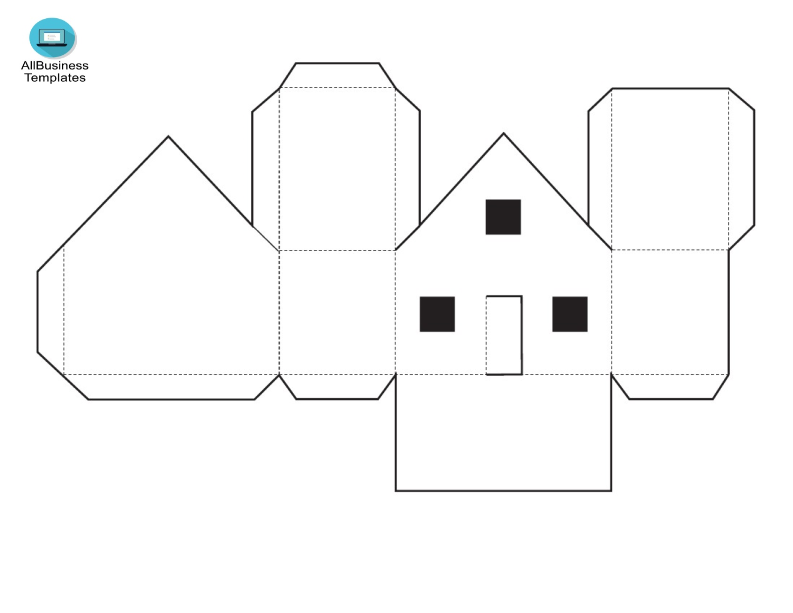 template ng disenyo ng paper house voorbeeld afbeelding 