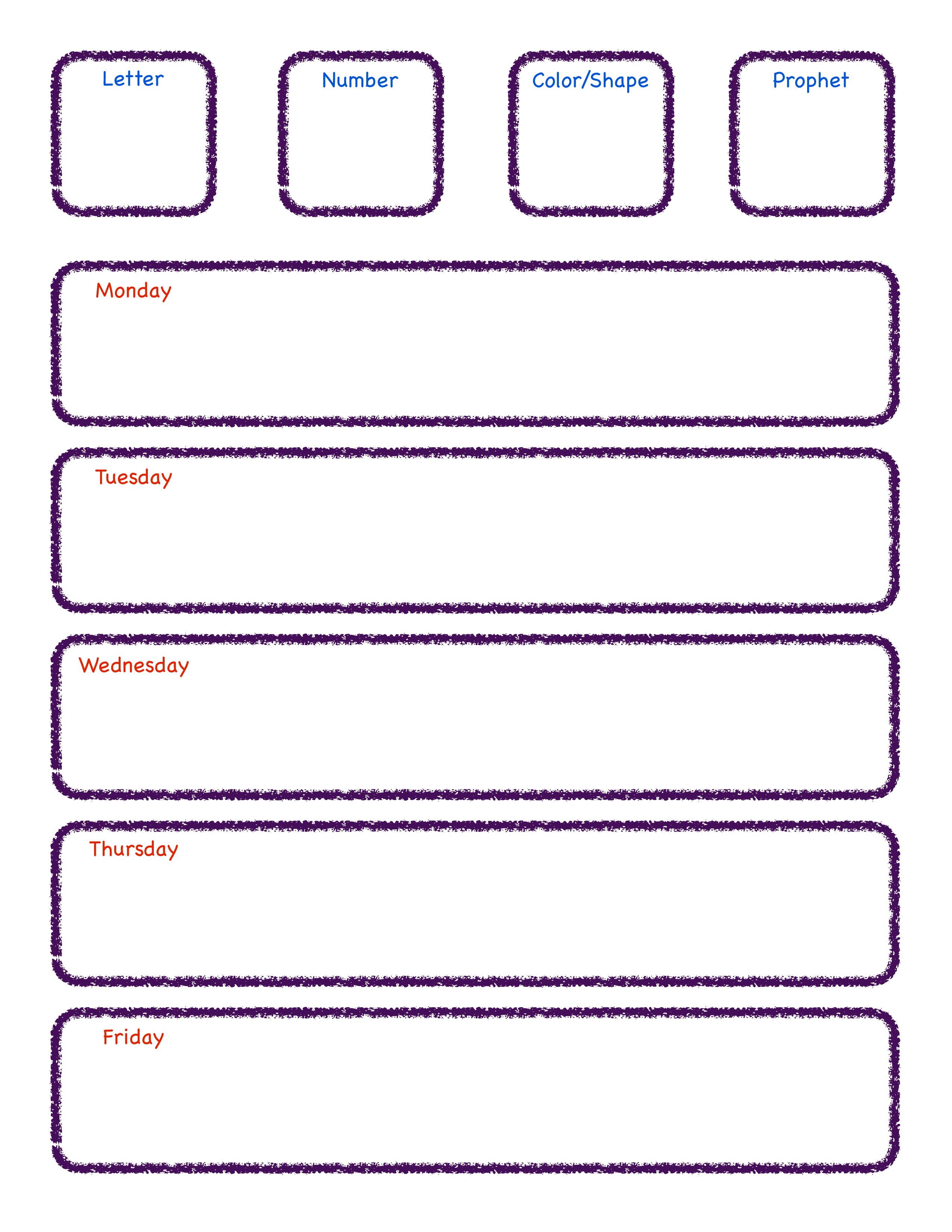 Preschool Weekly Lesson Plan | Templates at ...