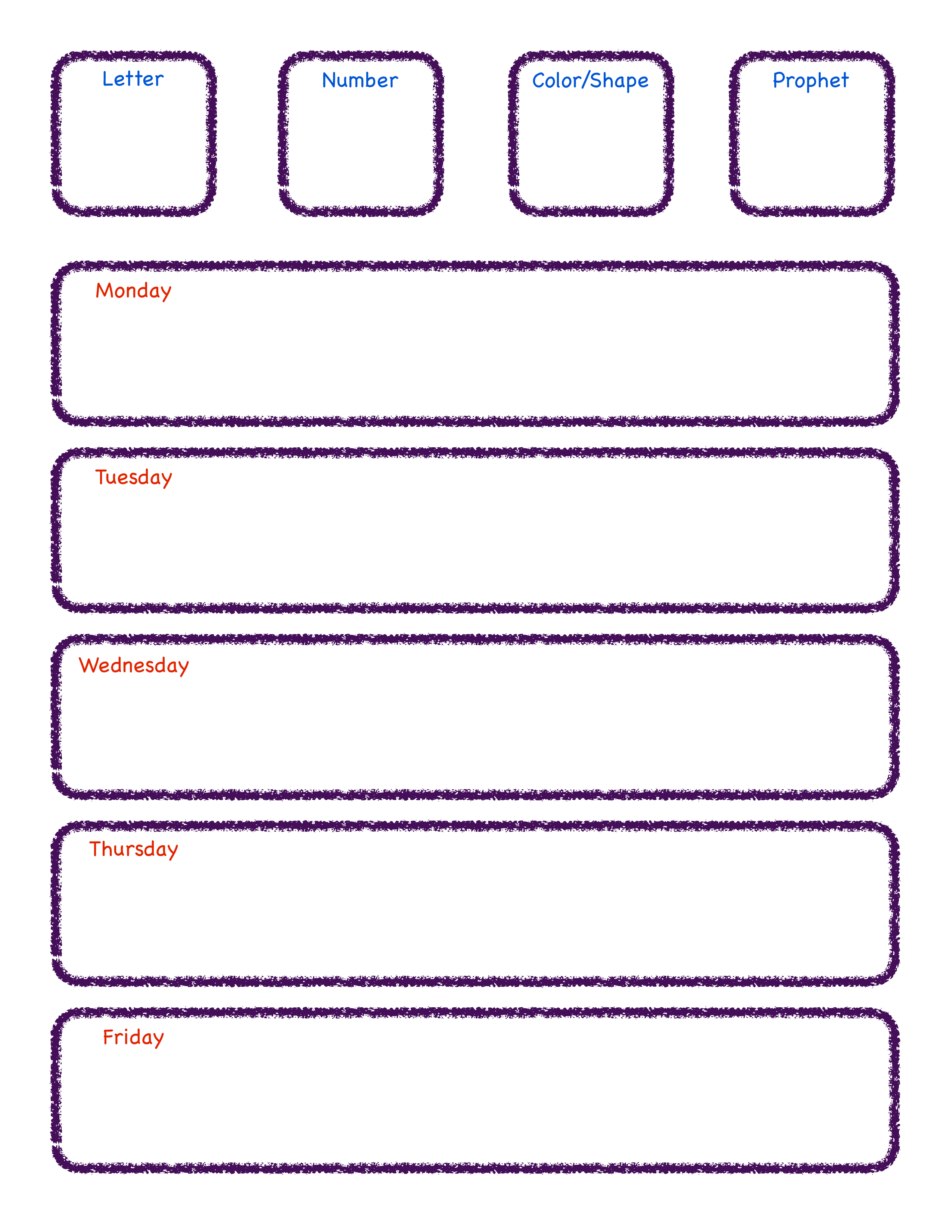 Preschool Weekly Lesson Plan main image