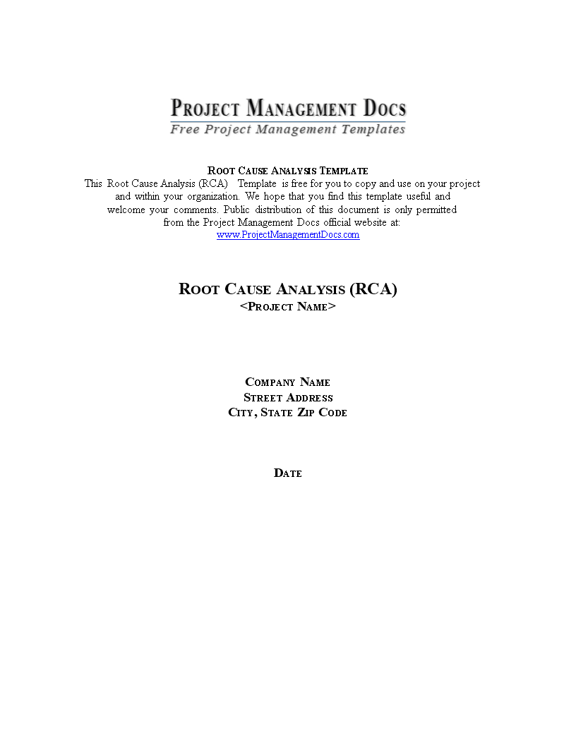 editable root cause analysis Hauptschablonenbild