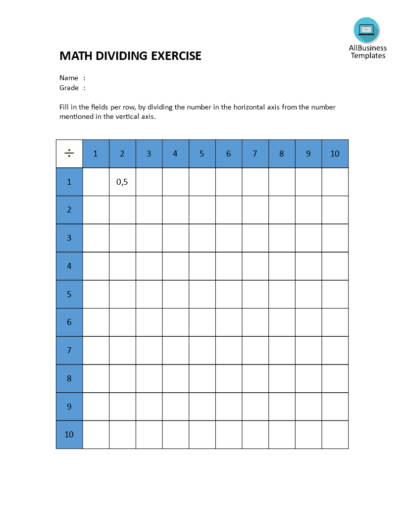 math dividing worksheet Hauptschablonenbild