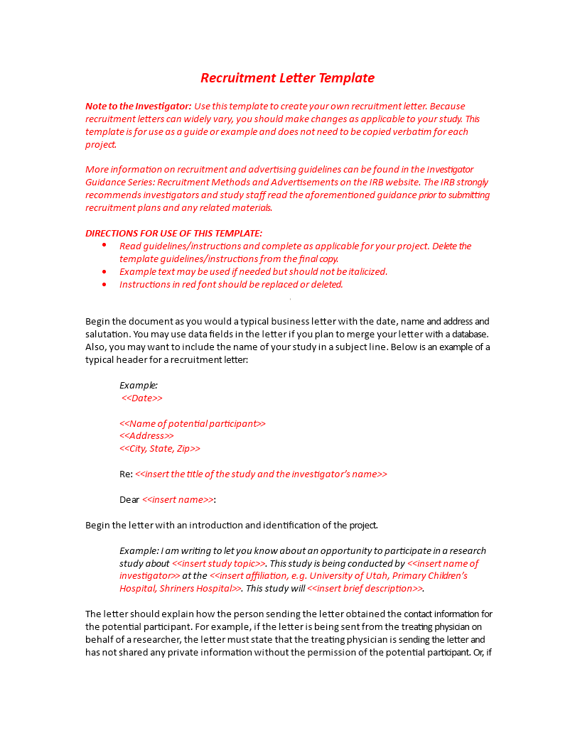 recruiting sample email template voorbeeld afbeelding 