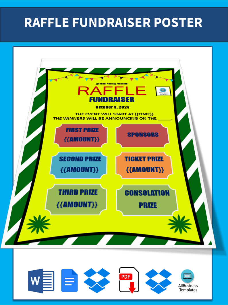 raffle fundraiser poster Hauptschablonenbild