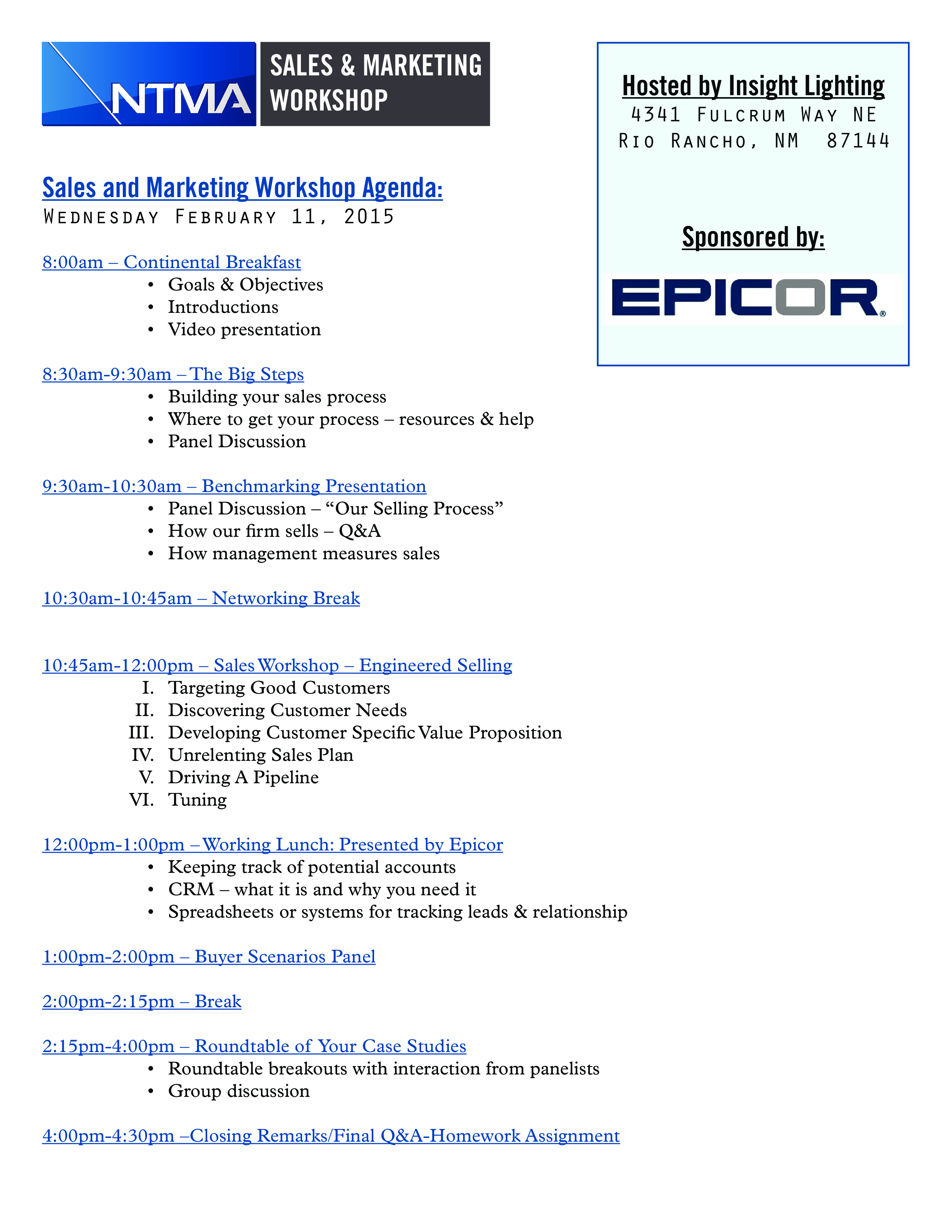 Sales Workshop Agenda main image