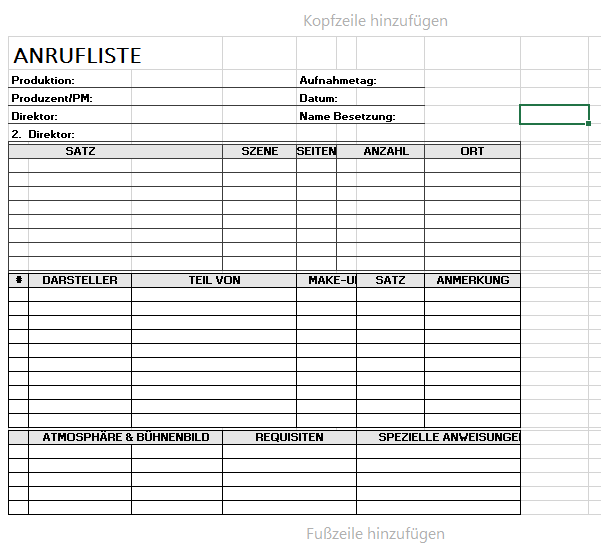 anrufliste für schauspieler voorbeeld afbeelding 