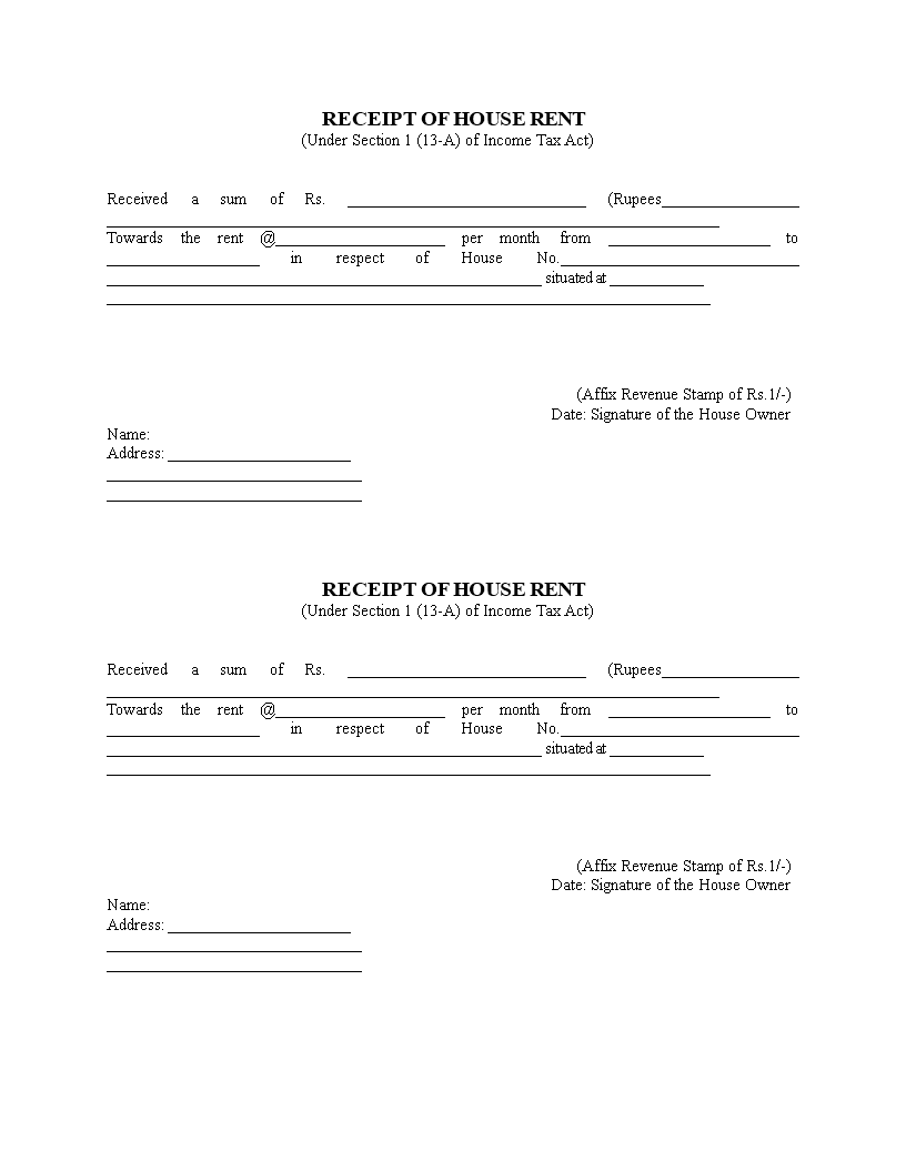 house rent template