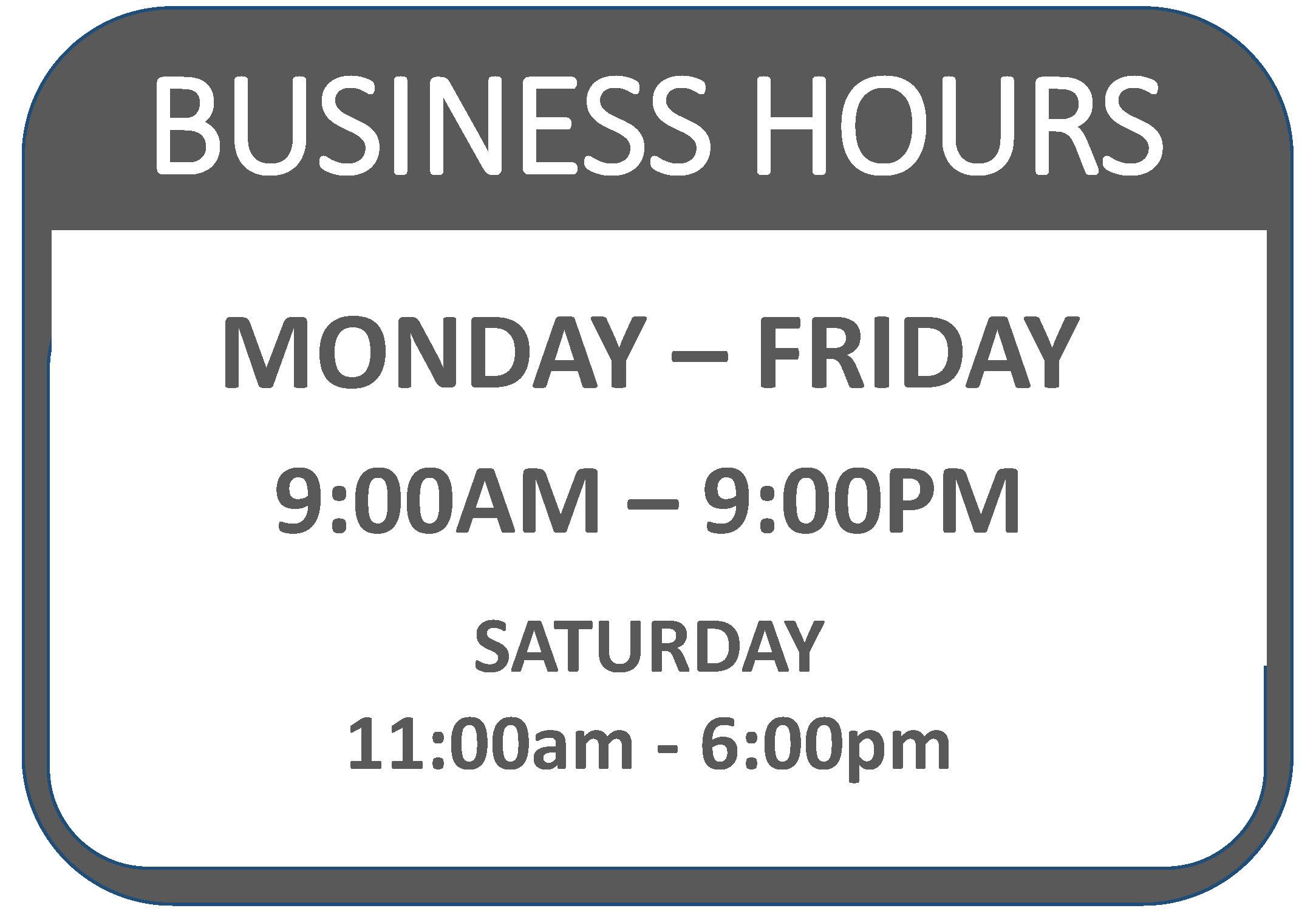 Business Hours Sign Templates at