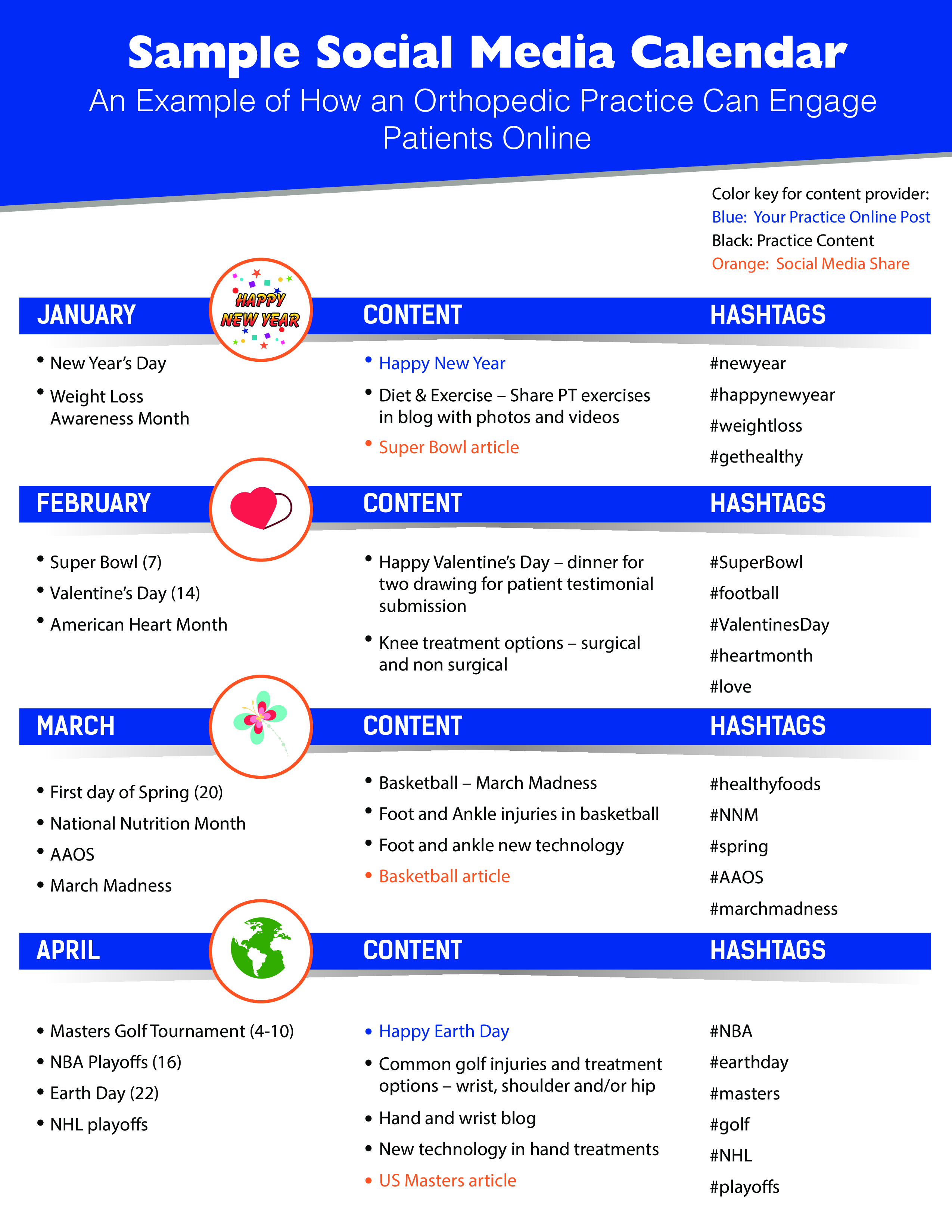 sample social media calendar template