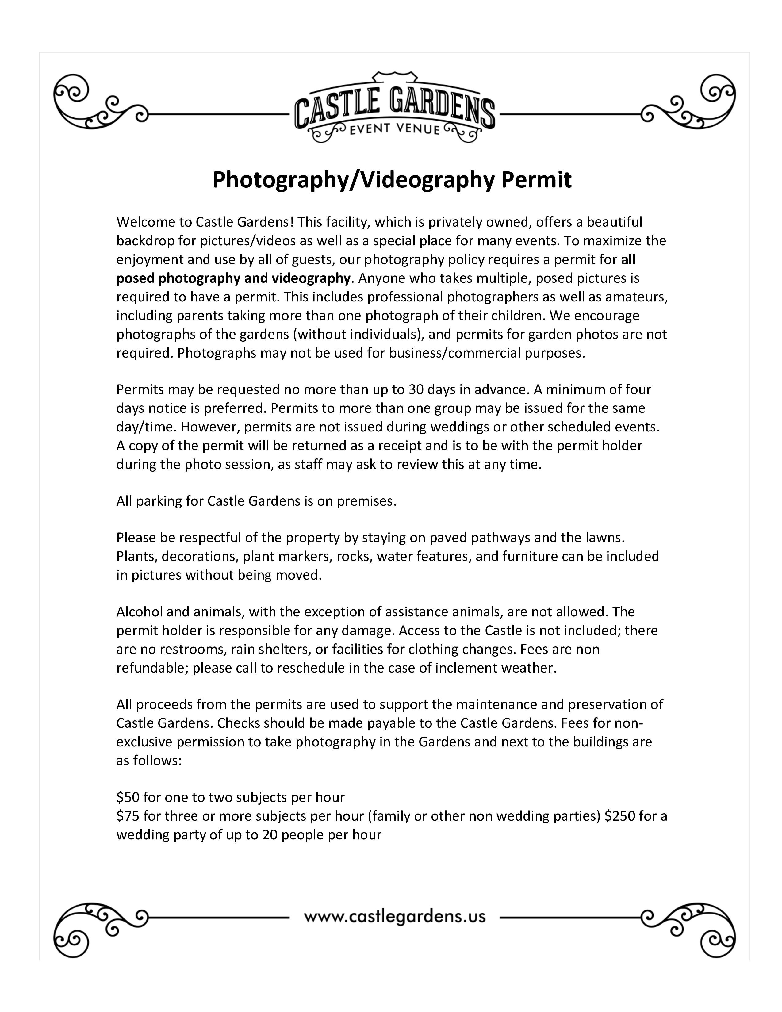Photography Permit Receipt main image