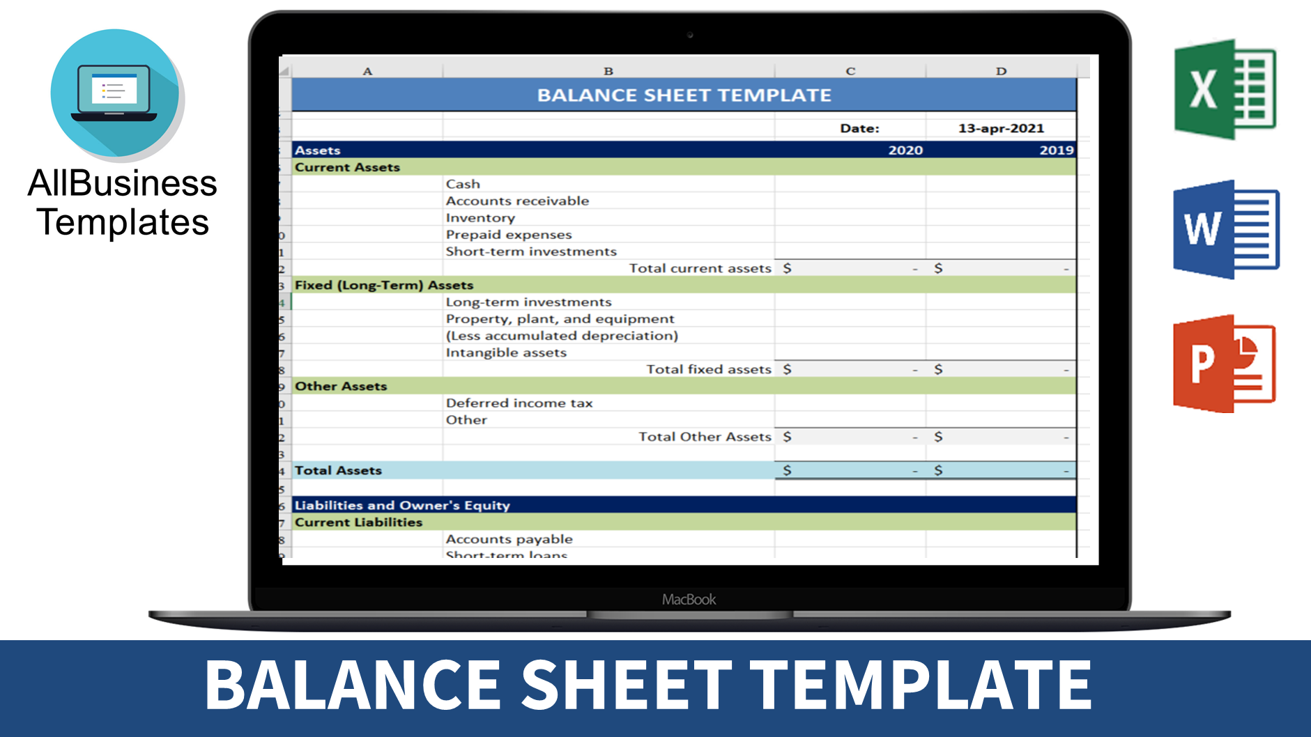 balance sheet template excel Hauptschablonenbild