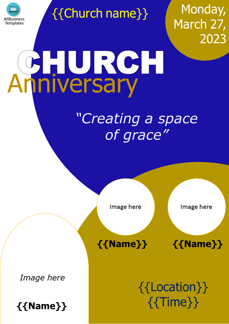 church anniversary leaflet Hauptschablonenbild