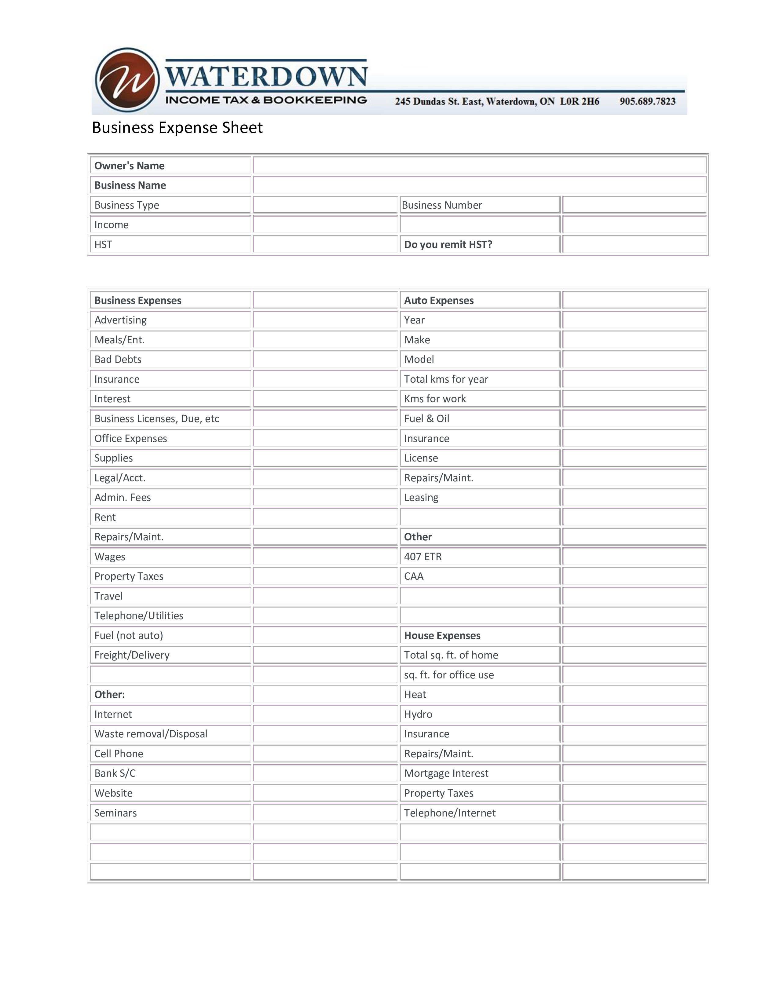 expense sheet modèles