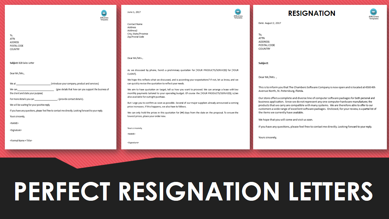 Resignation Letter Templates