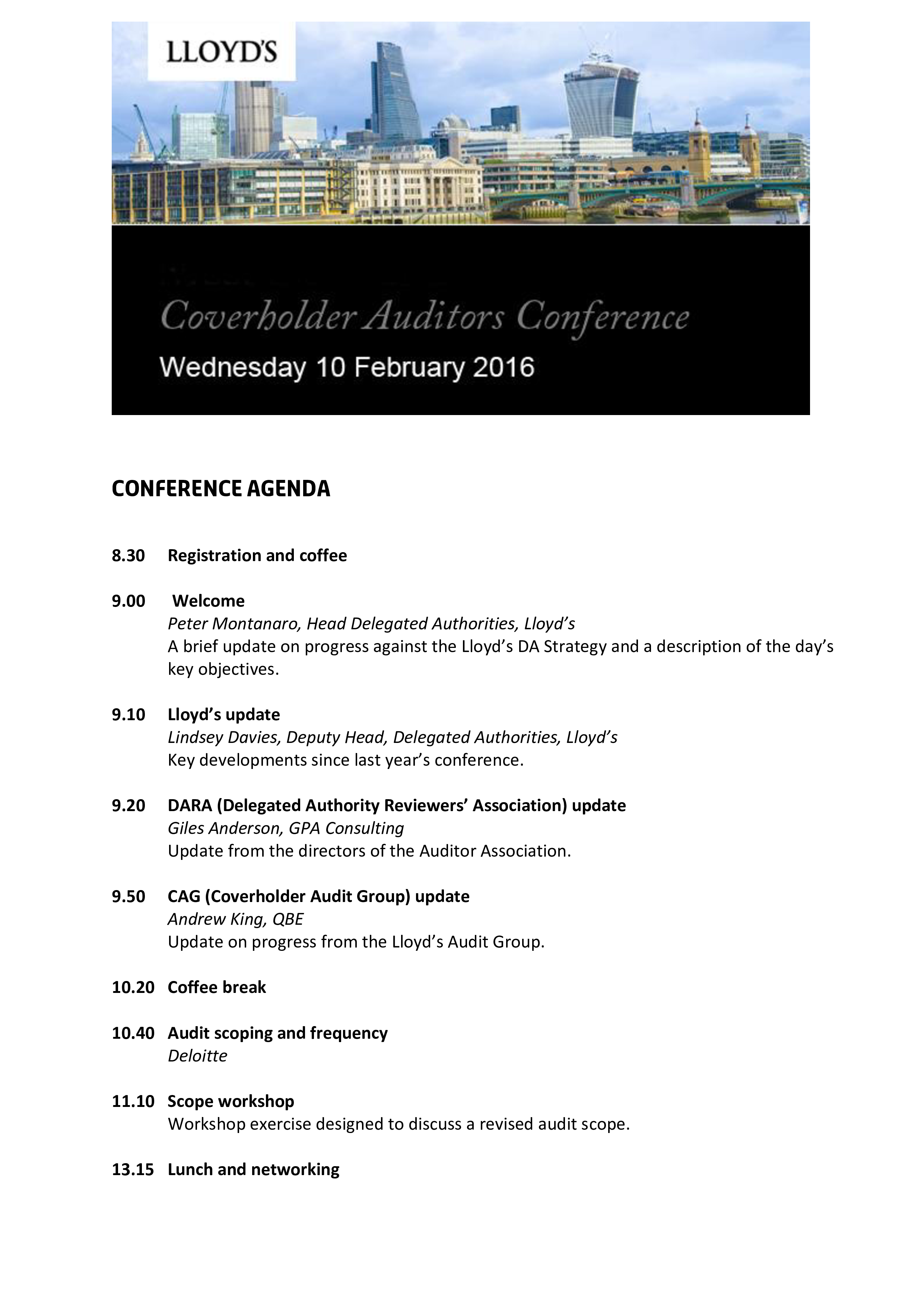 audit conference agenda template