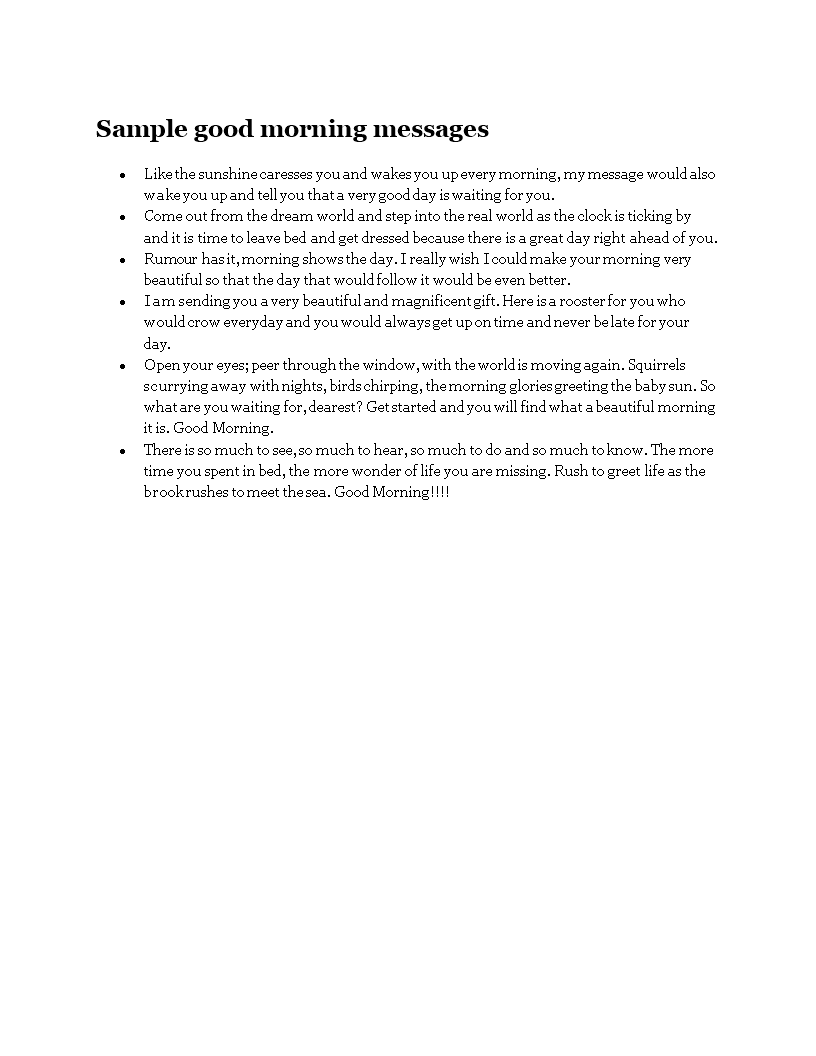 sample good morning messages voorbeeld afbeelding 