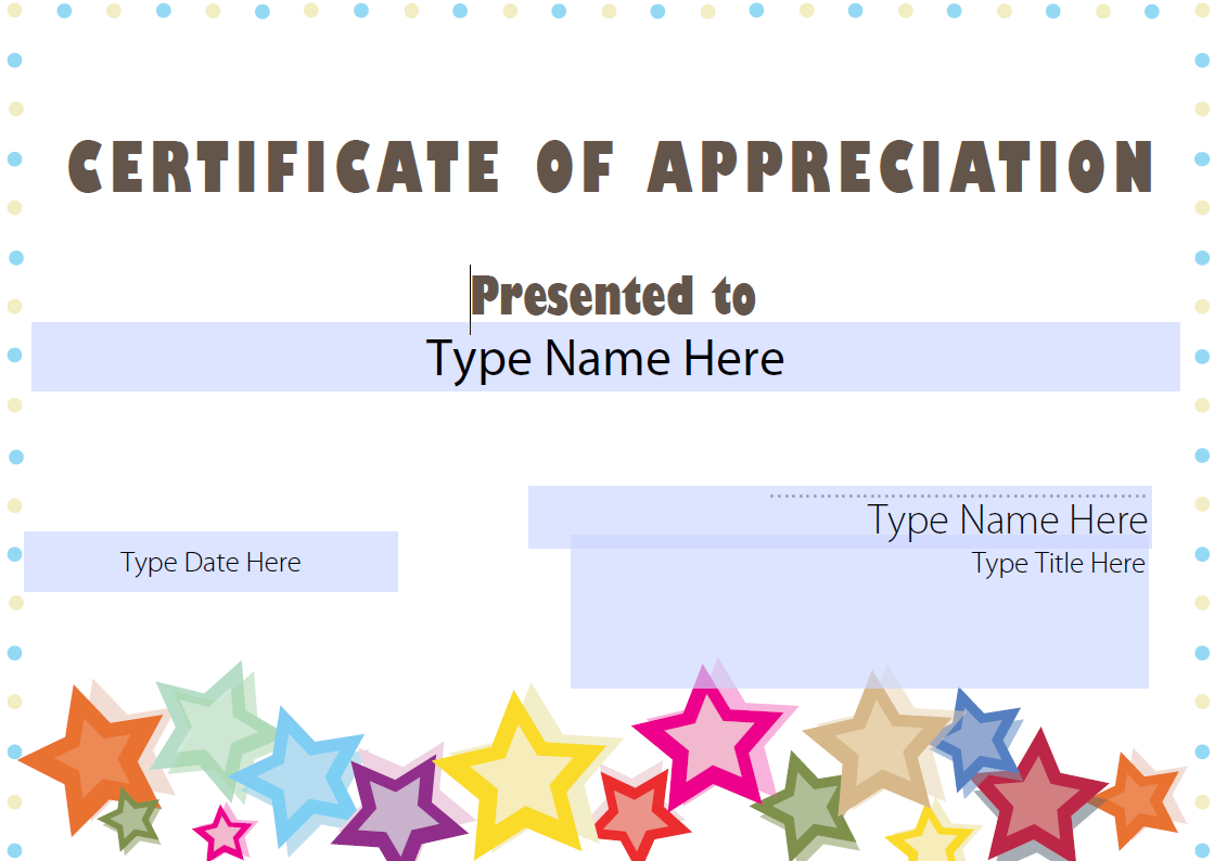 Certificate of Appreciation PDF 模板