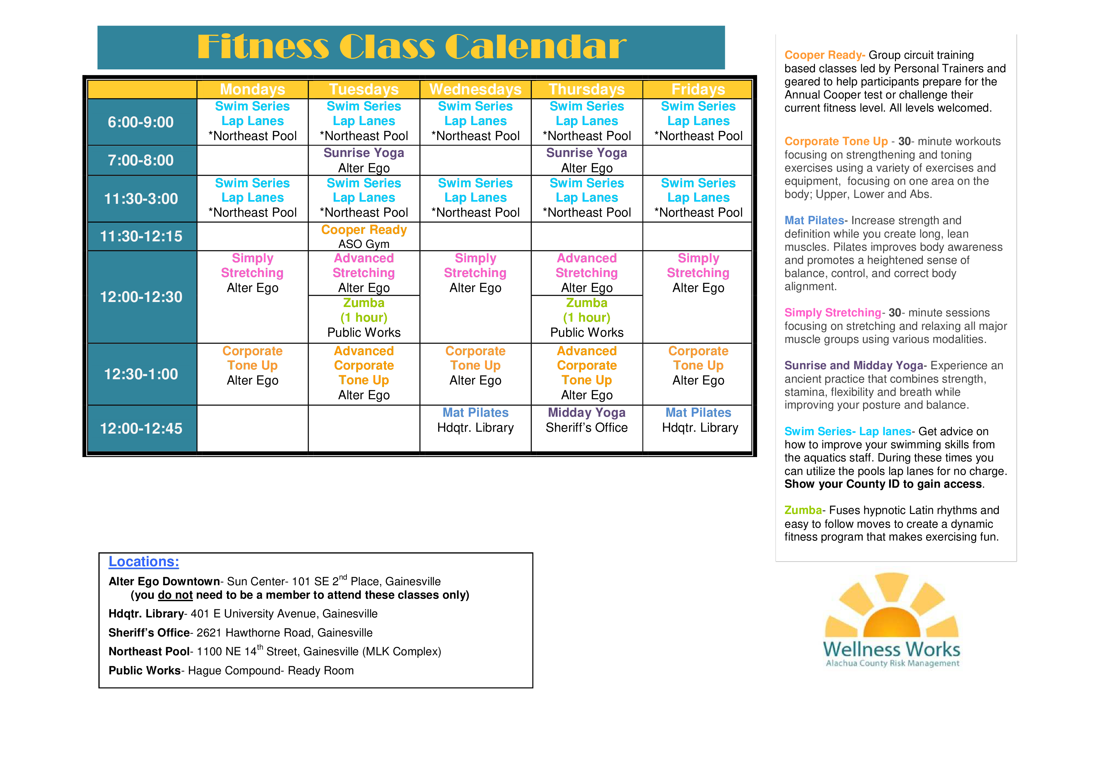 Fitness Calendar Sample 模板