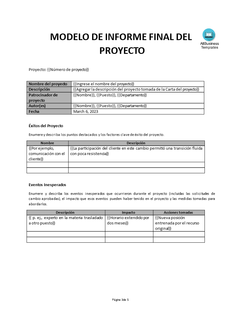 presupuesto del proyecto voorbeeld afbeelding 