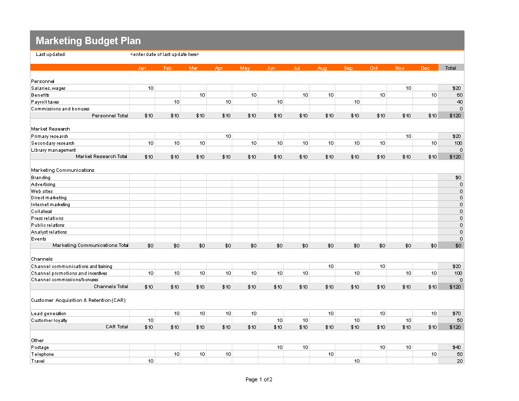 Marketing Plan Budget main image