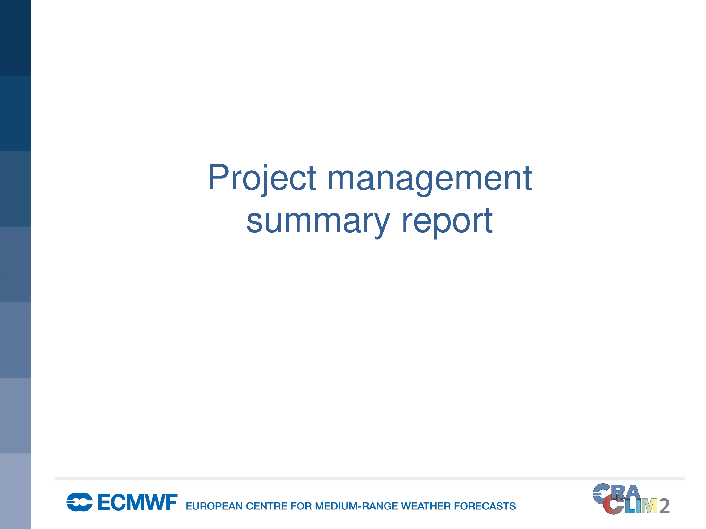Project Management Summary Report 模板
