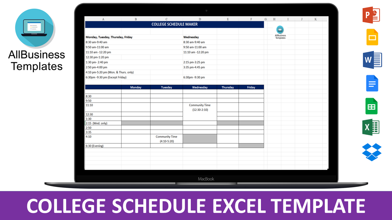 college schedule maker plantilla imagen principal