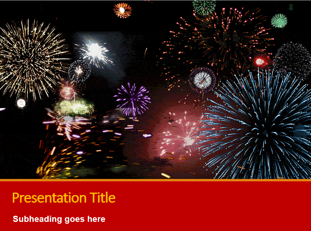 Animated Fireworks Powerpoint Template Free Download