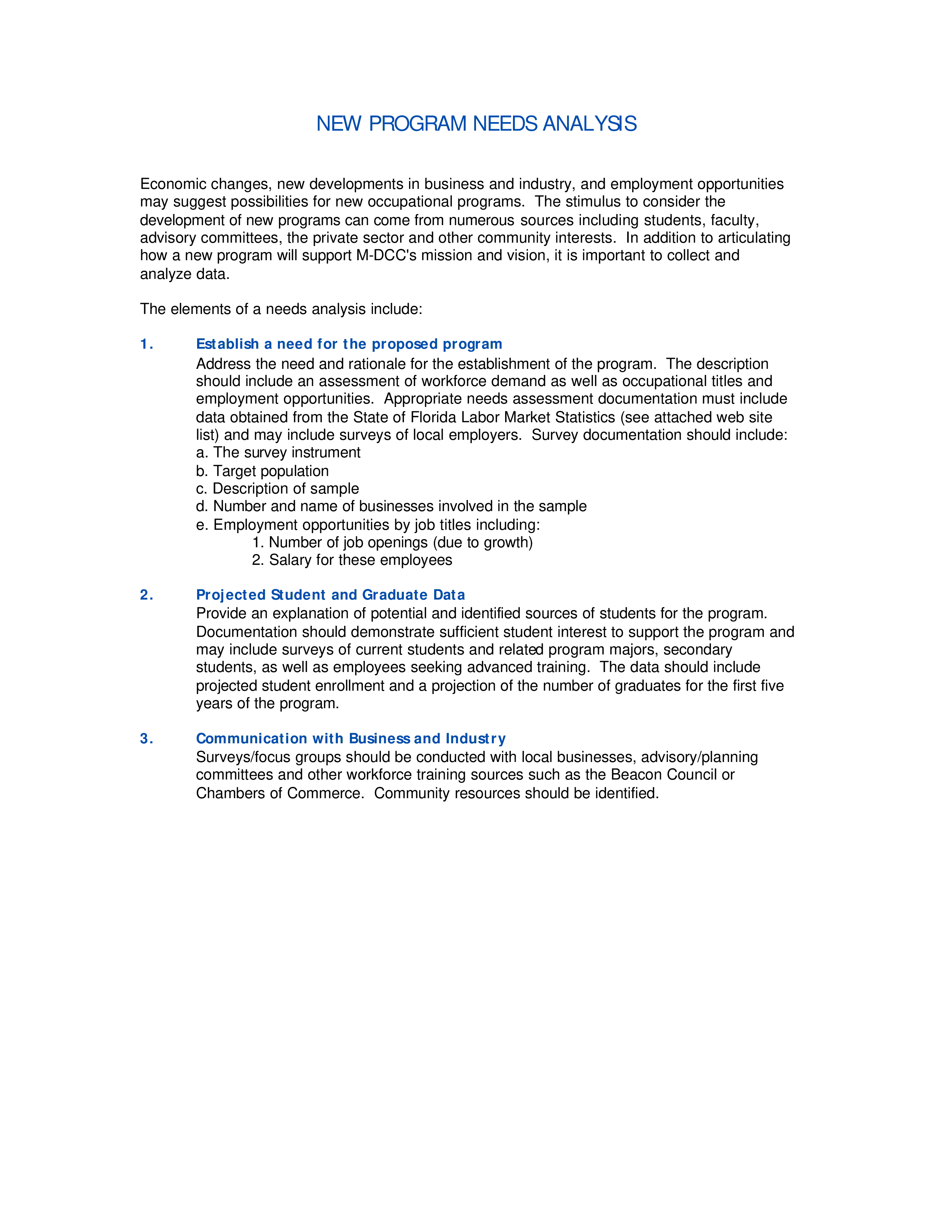 Program Needs Analysis Sample main image