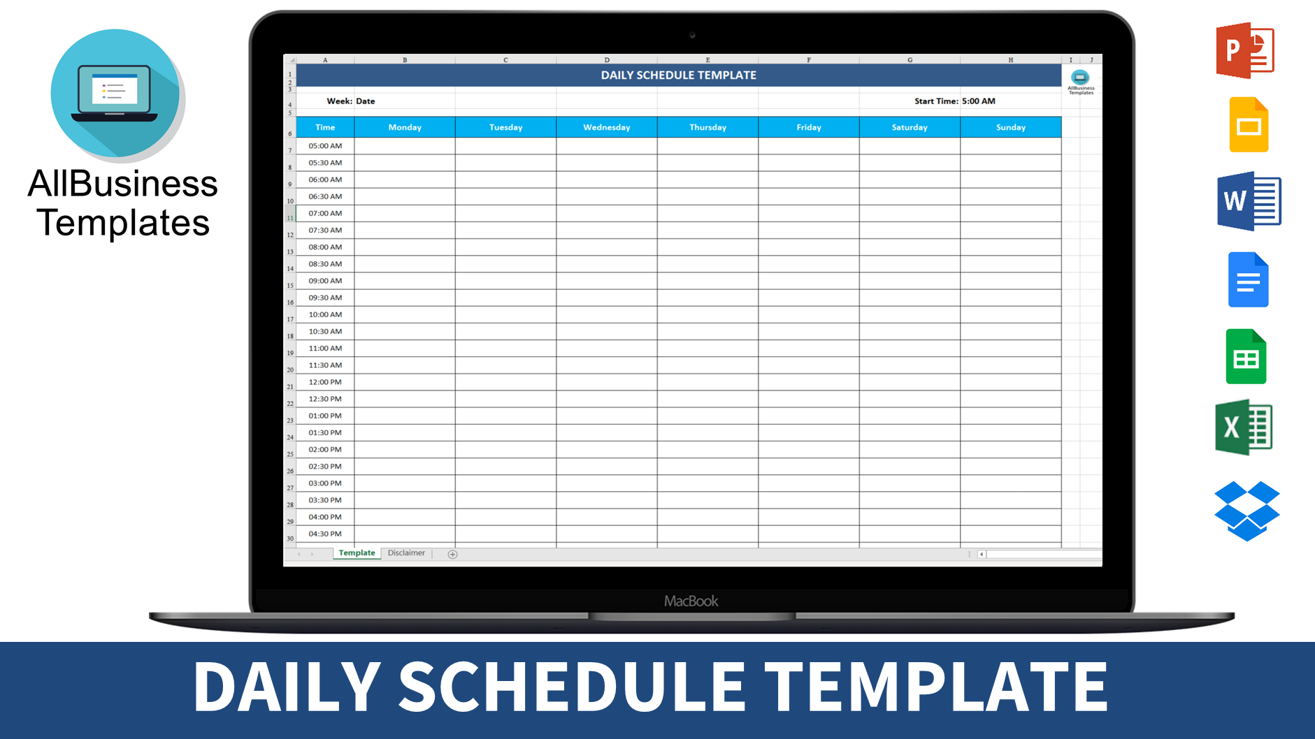 daily schedule template plantilla imagen principal