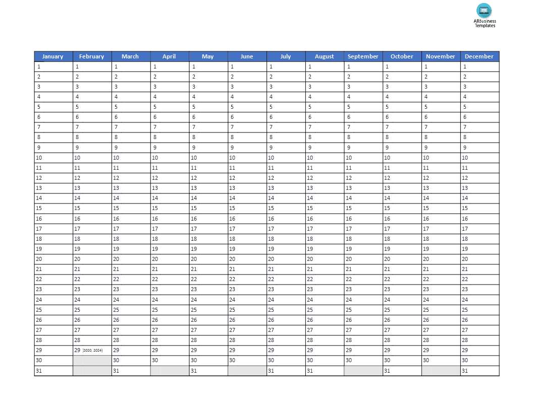 birthday calendar in landscape format modèles