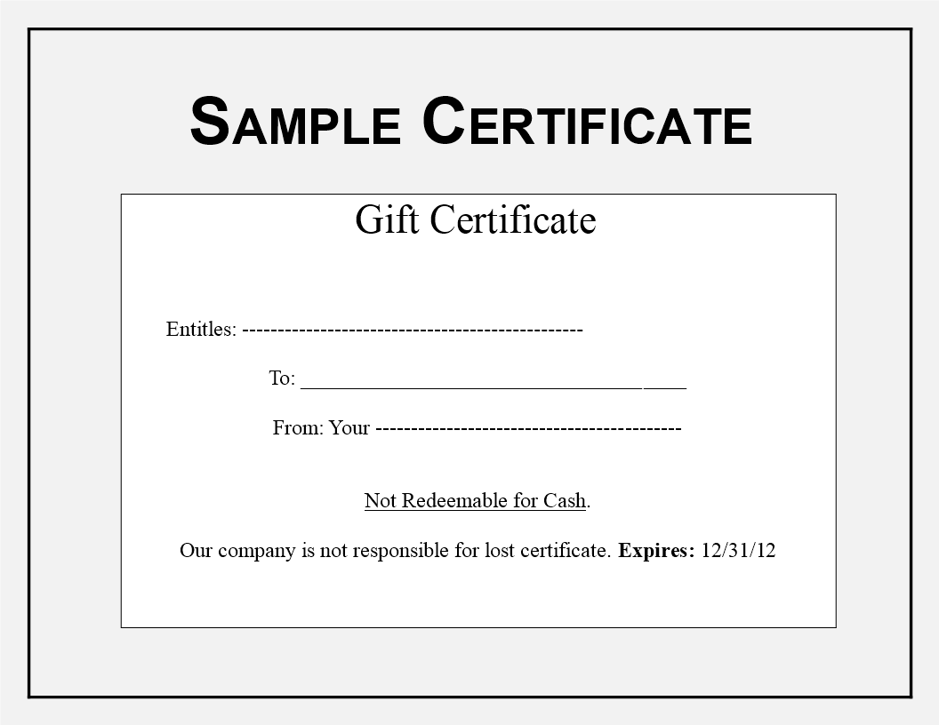 Gift Certificate Sample Templates At Allbusinesstemplates