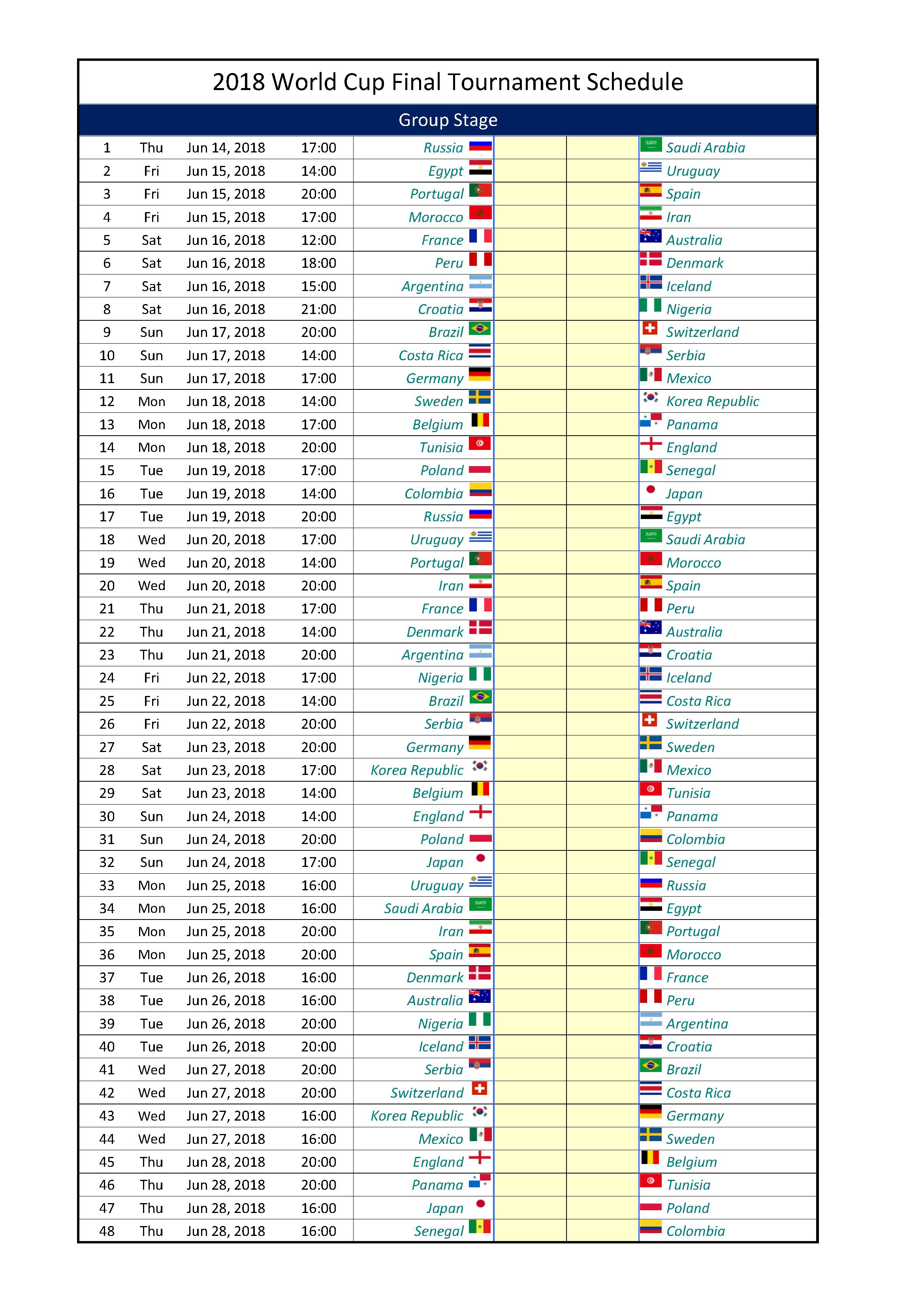 World Championship 2018 PPT Schedule main image