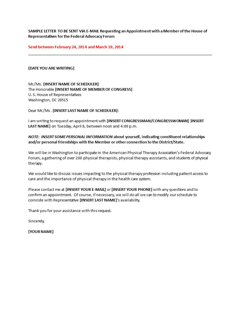 house sample appointment request letter voorbeeld afbeelding 