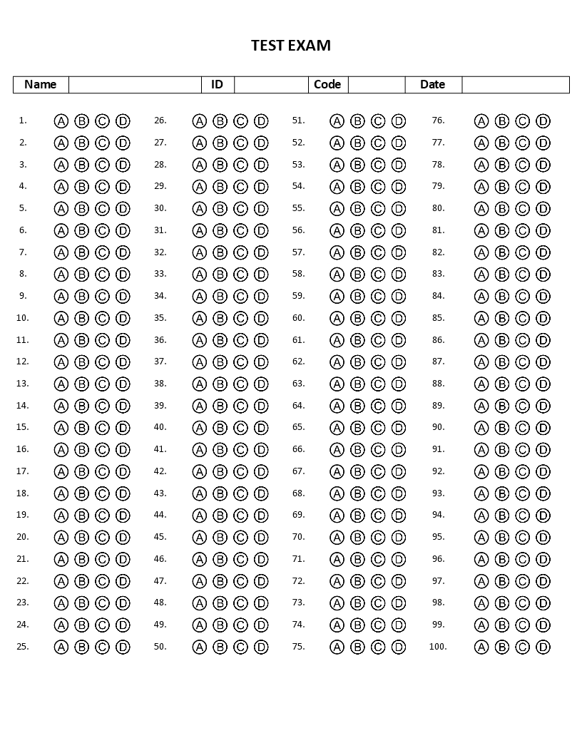 multiple choice questionnaire template voorbeeld afbeelding 