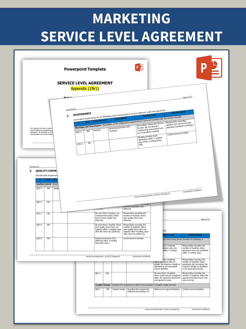 marketing service level agreement Hauptschablonenbild