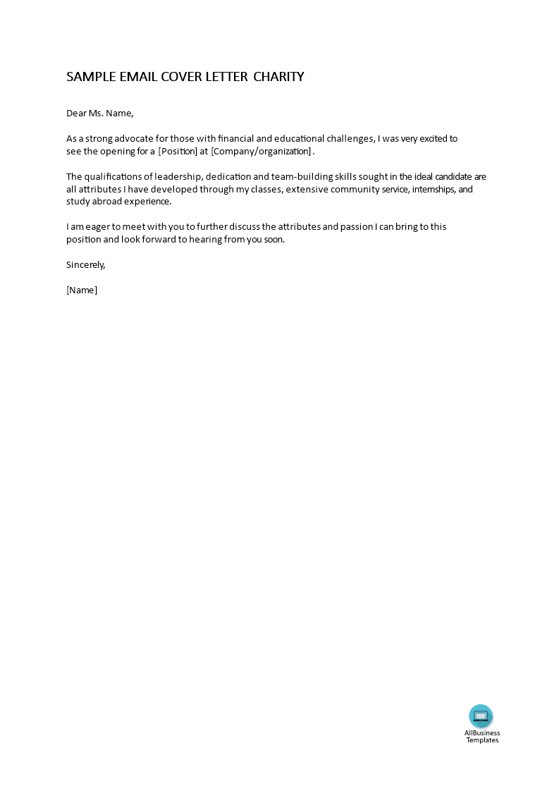 Sample Email Cover Letter For Job Application from www.allbusinesstemplates.com