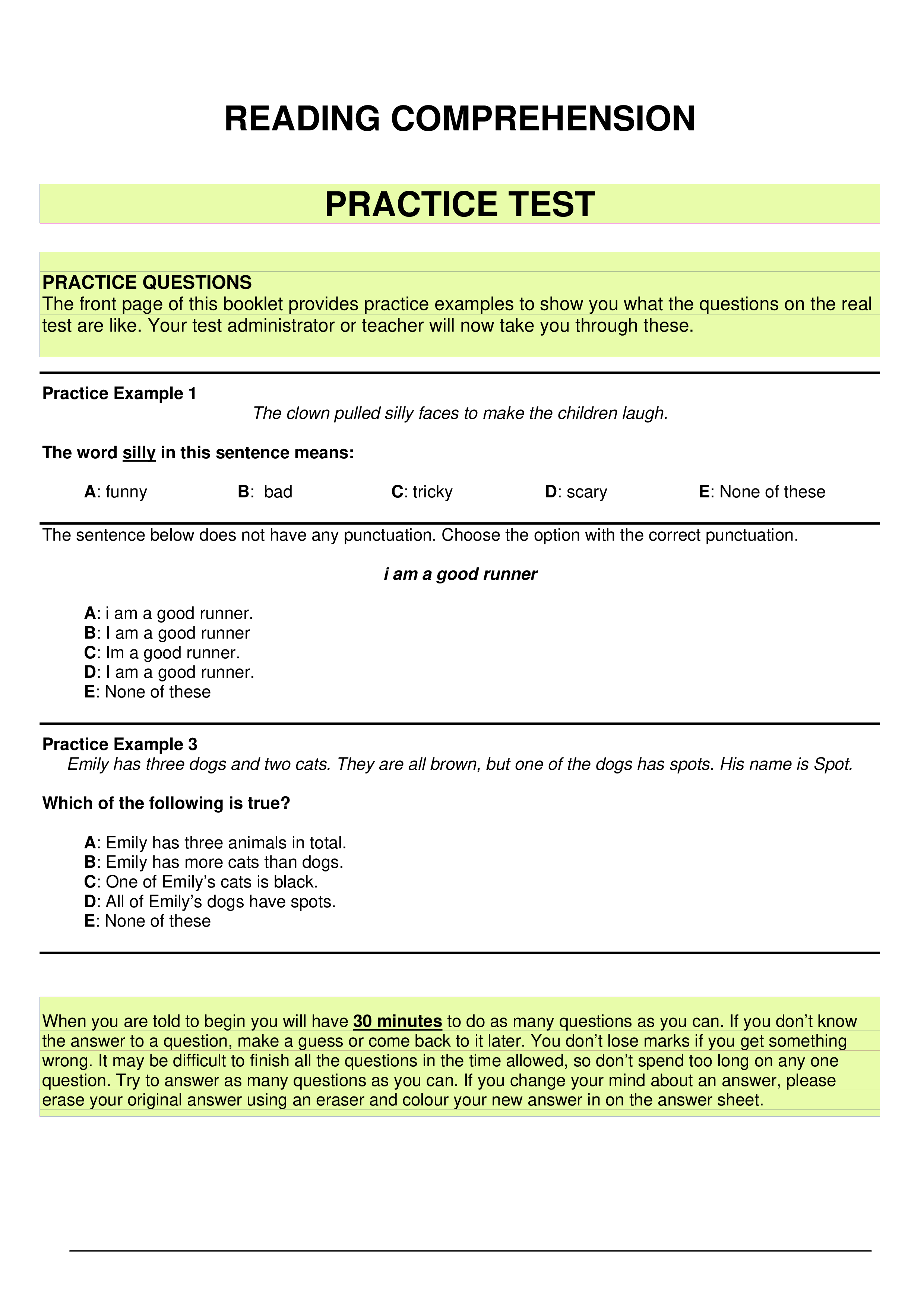 Reading Comprehension Practice main image