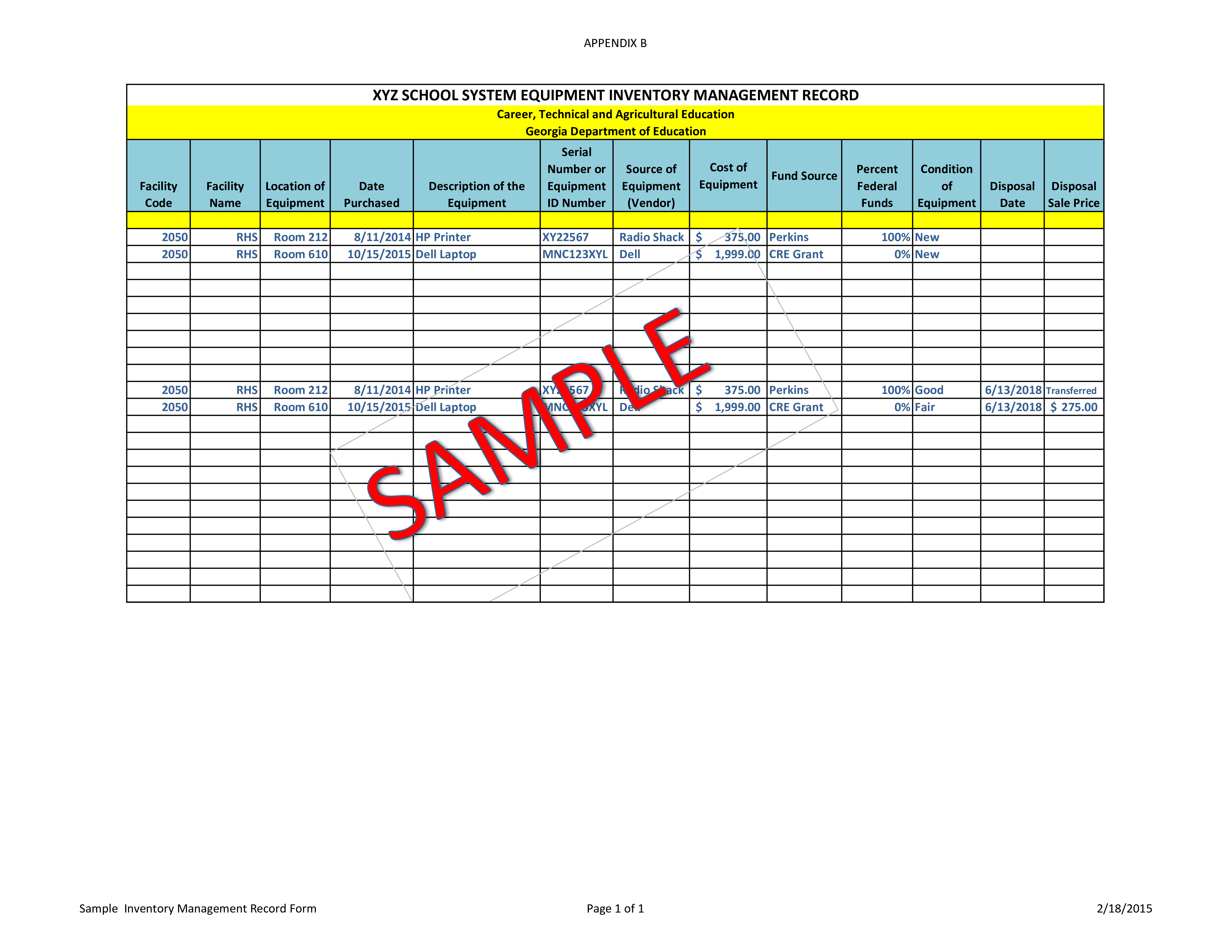 school inventory system Hauptschablonenbild