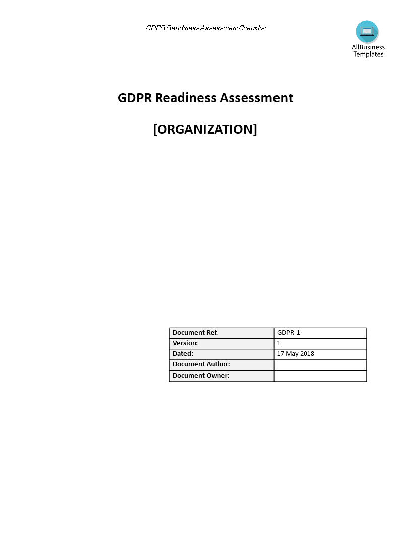 gdpr readiness assessment checklist Hauptschablonenbild