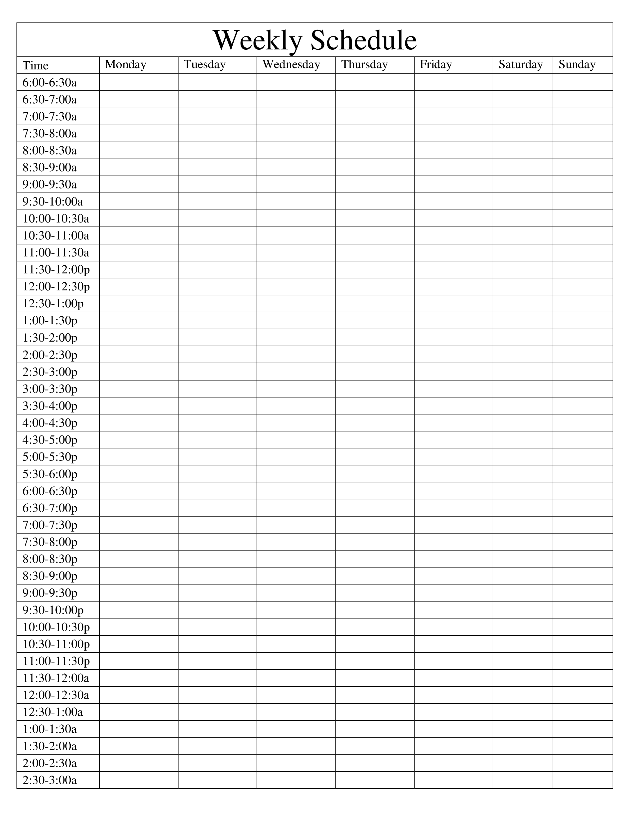 Weekly Agenda Or Schedule main image