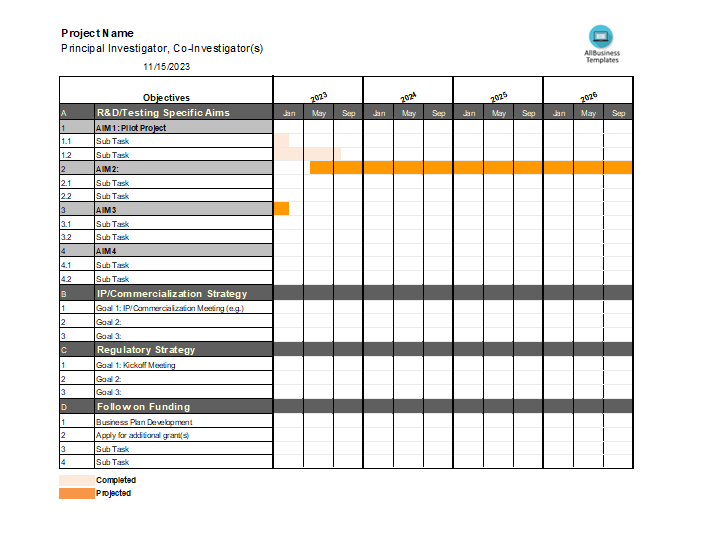 Gantt Chart 2020