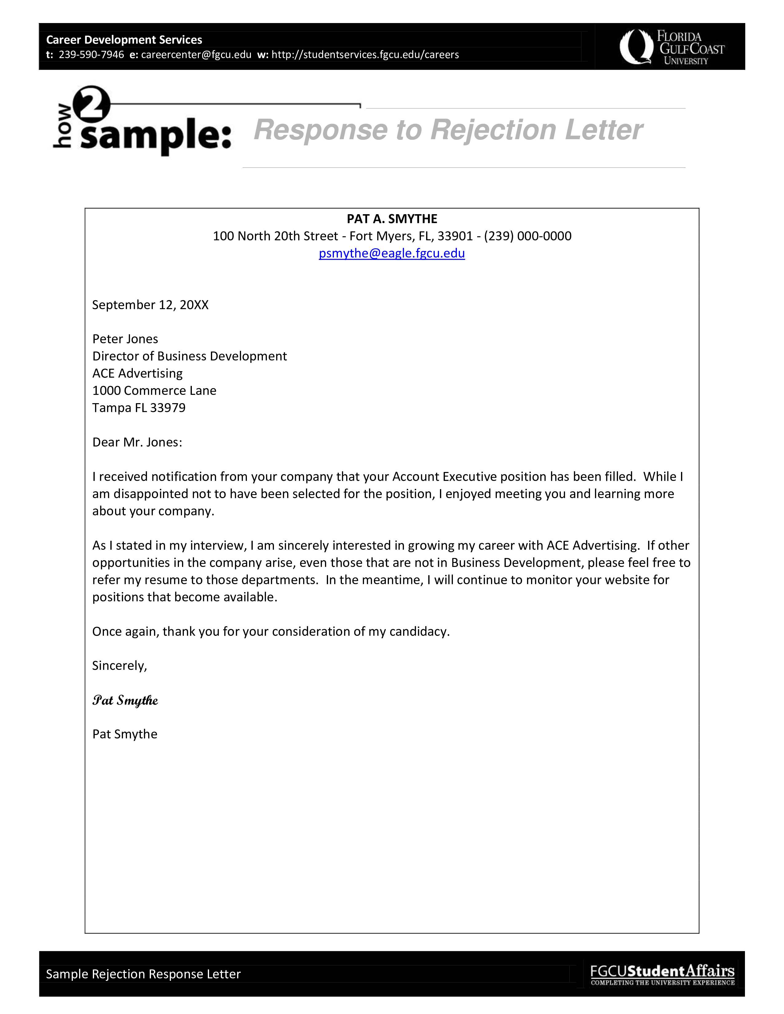 Rejection Response Letter main image