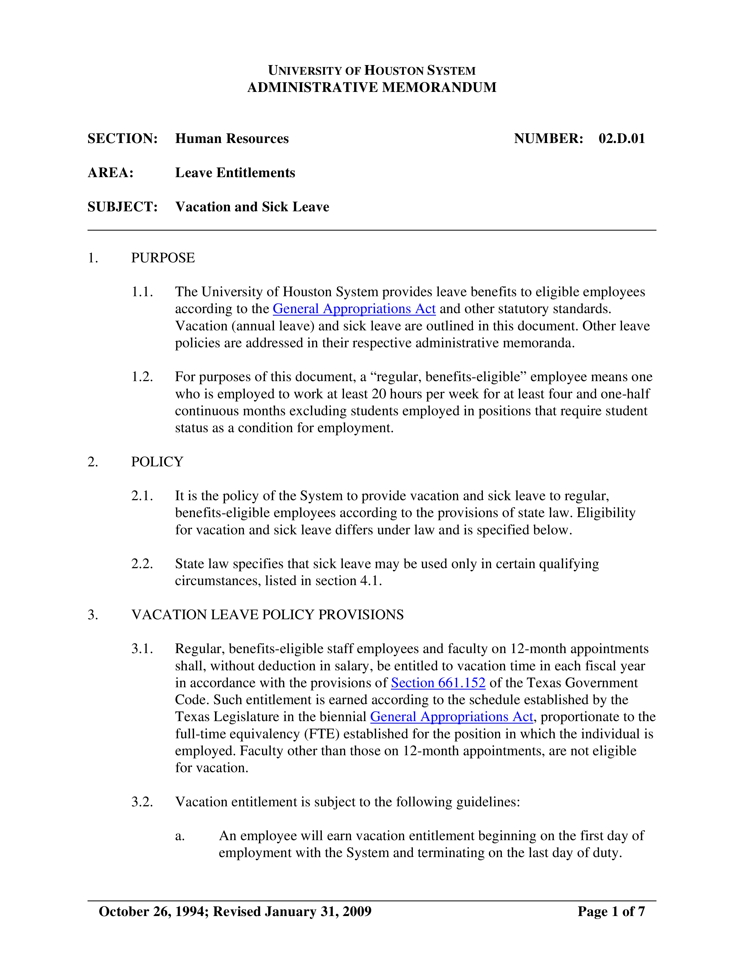 holiday vacation policy template