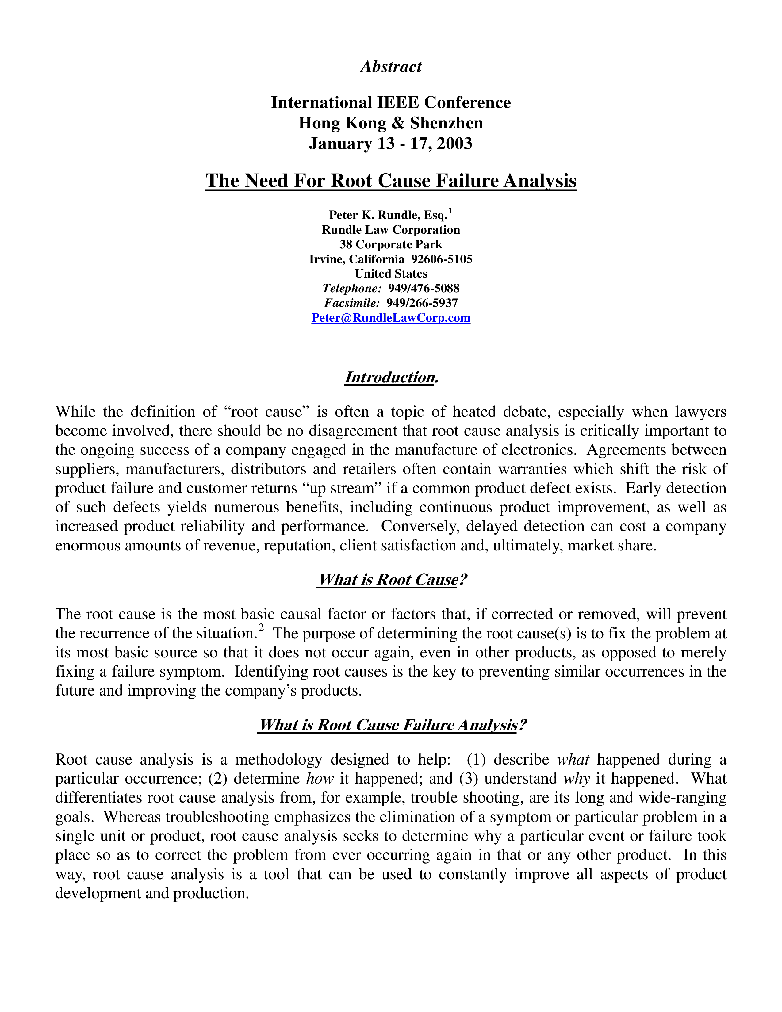 root cause failure analysis modèles