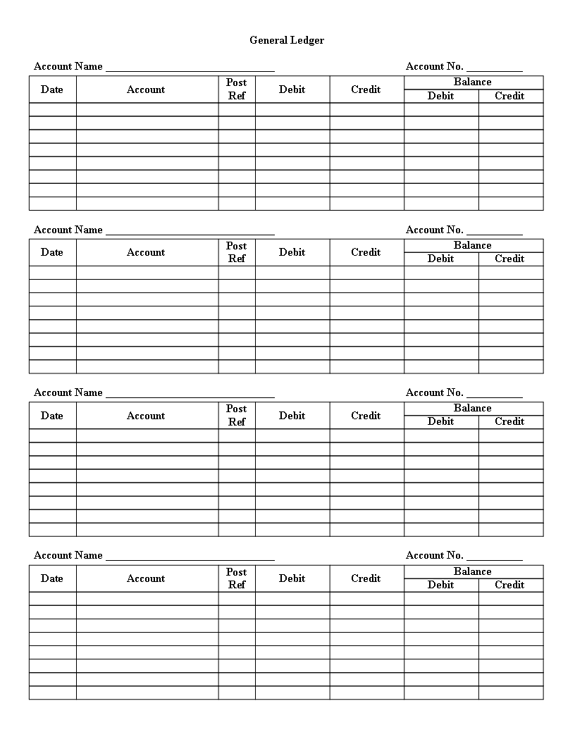 accounting ledger paper modèles